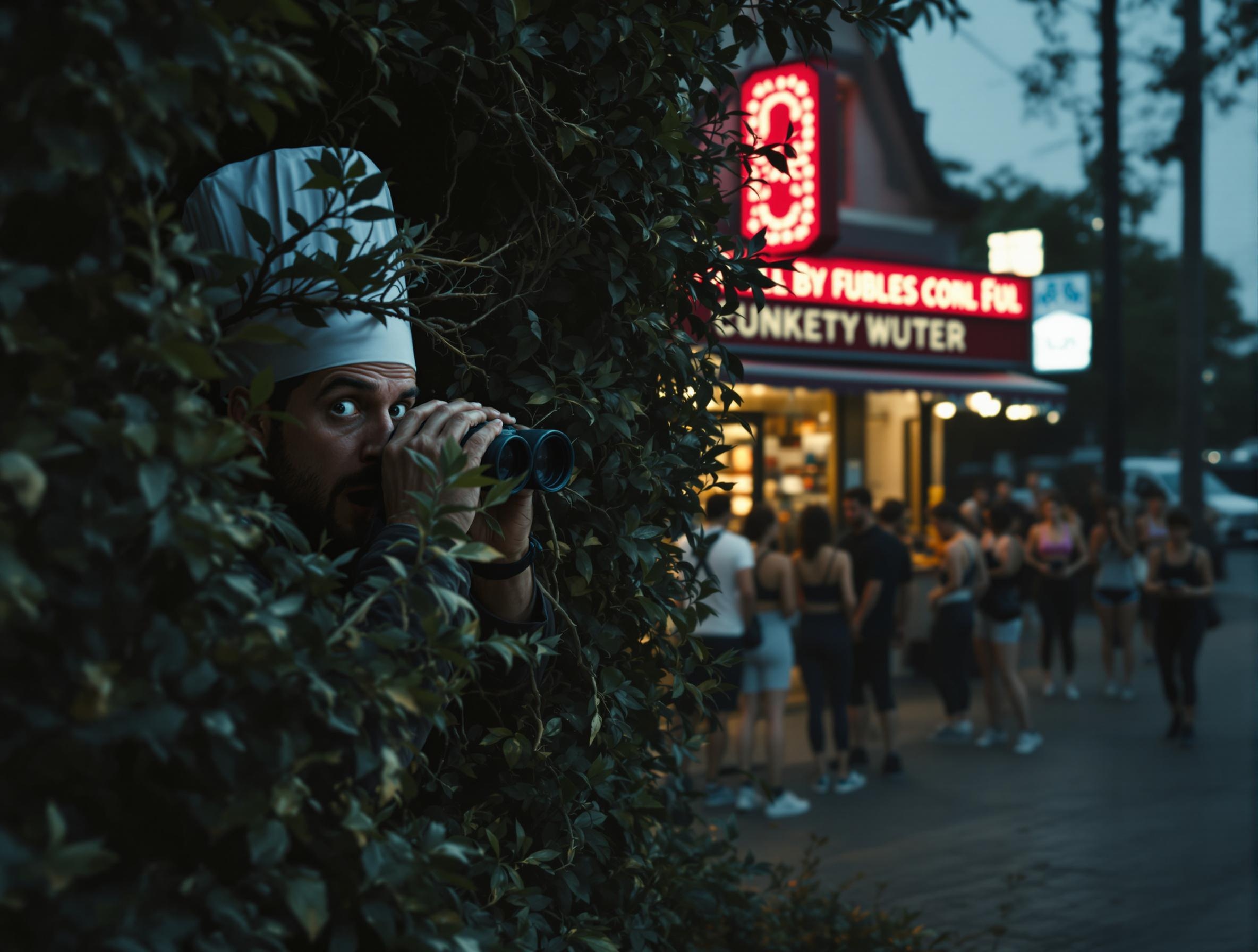Customer skying on competitors FresnoInstaStudio customer hiding in a bush skying on competitor